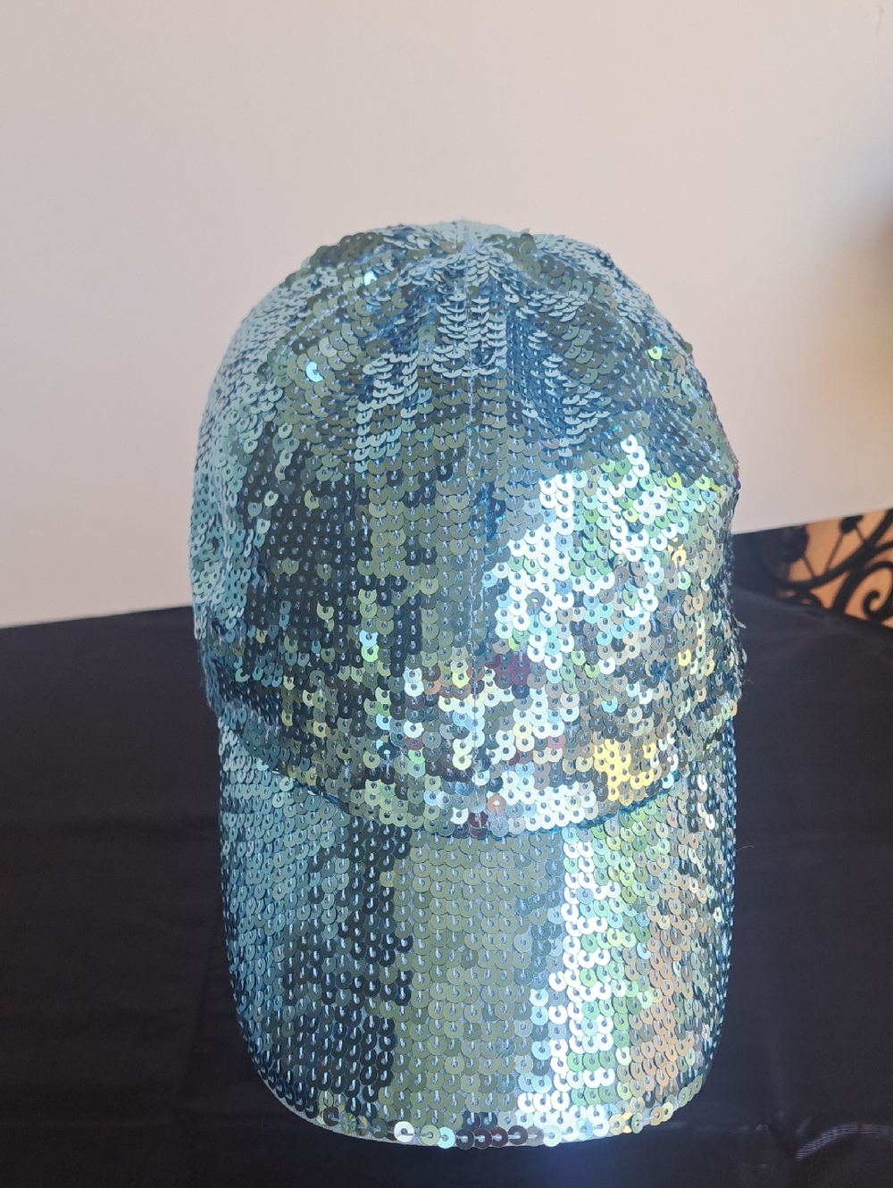Sequin Baseball Cap - Iridescent Blue